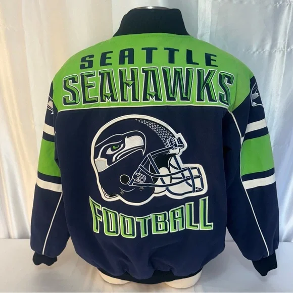 NWOT Seattle Seahawks G-111 Embroidered Logo Bomber Varsity Jacket - Picture 2 of 16